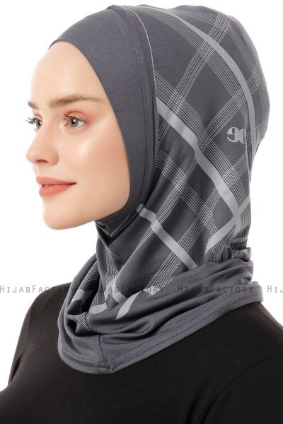 Ekose Plain - Mørkegrå One-Piece Al Amira Hijab