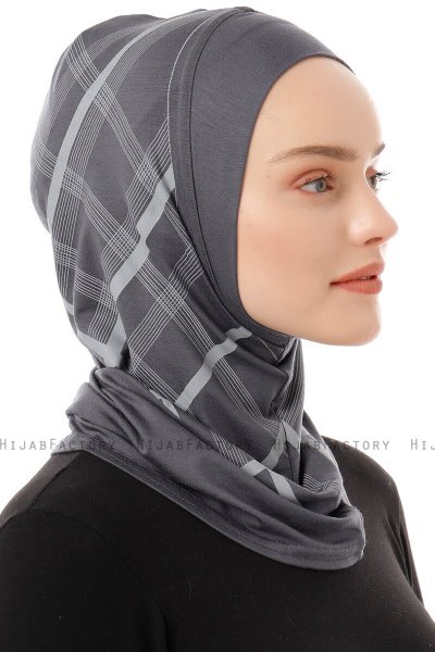 Ekose Plain - Mørkegrå One-Piece Al Amira Hijab