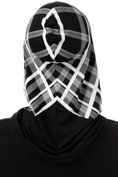 Ekose Cross - Sort & Hvid One-Piece Al Amira Hijab