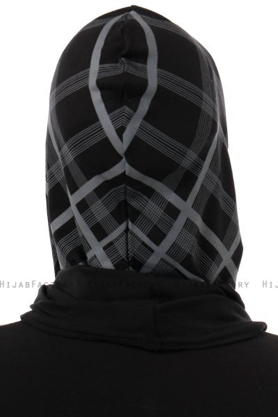 Ekose Cross - Sort & Lysegrå One-Piece Al Amira Hijab