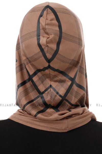 Ekose Cross - Mørk Taupe One-Piece Al Amira Hijab