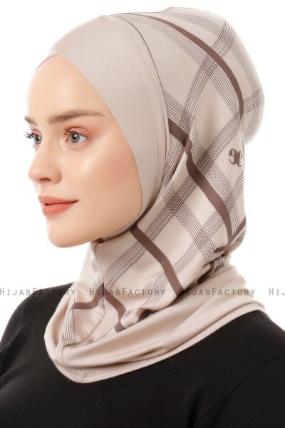 Ekose Cross - Lys Taupe One-Piece Al Amira Hijab