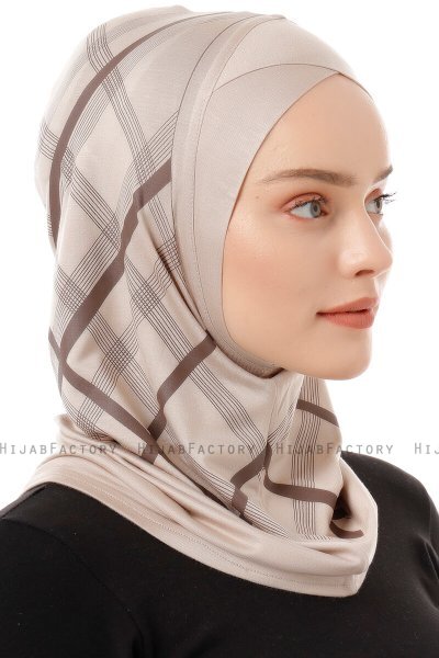 Ekose Cross - Lys Taupe One-Piece Al Amira Hijab