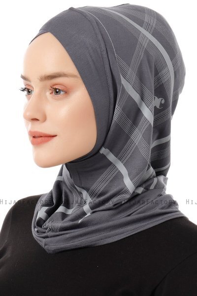 Ekose Cross - Mørkegrå One-Piece Al Amira Hijab