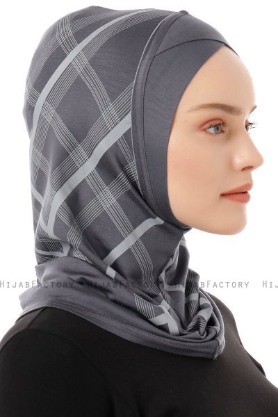 Ekose Cross - Mørkegrå One-Piece Al Amira Hijab