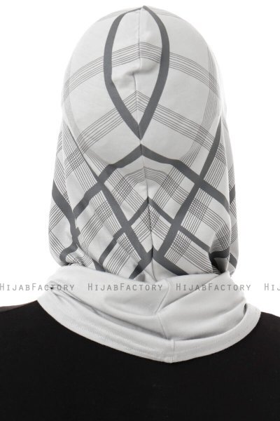 Ekose Cross - Lysegrå One-Piece Al Amira Hijab