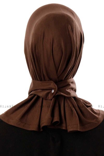 Ceren - Mørkebrun Praktisk Viskos Hijab