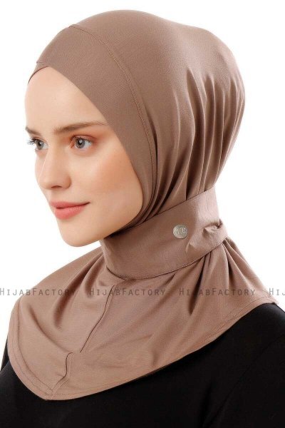 Ceren - Mørk Taupe Praktisk Viskos Hijab