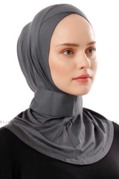 Ceren - Mørkegrå Praktisk Viskos Hijab