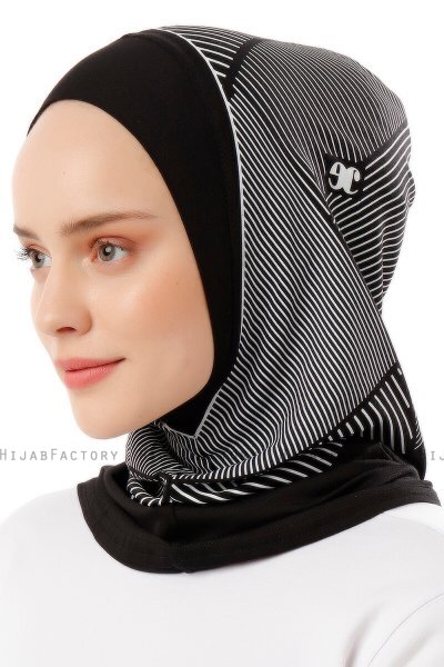 Wind Plain - Sort & Hvid One-Piece Al Amira Hijab