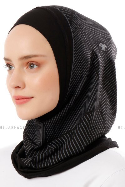 Wind Plain - Sort & Lysegrå One-Piece Al Amira Hijab