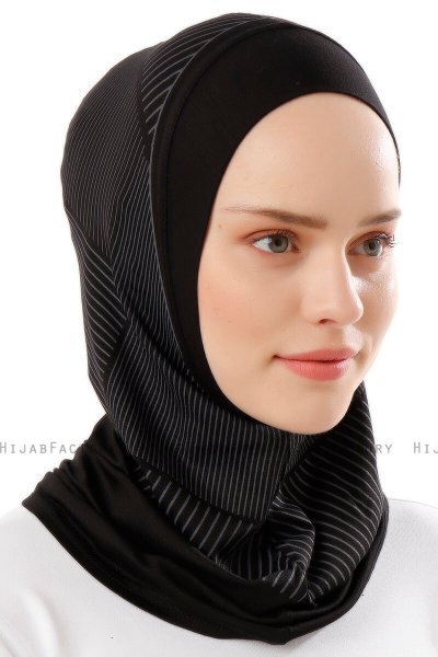 Wind Plain - Sort & Lysegrå One-Piece Al Amira Hijab