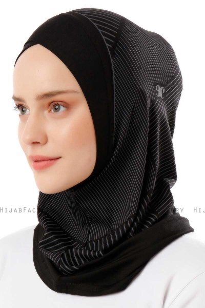Wind Cross - Sort & Hvid One-Piece Al Amira Hijab