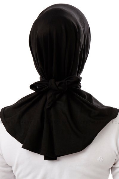 Sportif Plain - Sort & Gold Praktisk Viskos Hijab