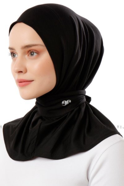 Sportif Plain - Sort & Lysegrå Praktisk Viskos Hijab