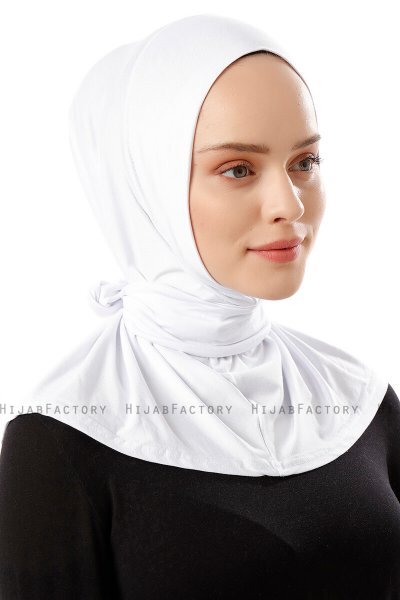 Sportif Plain - Hvid Praktisk Viskos Hijab