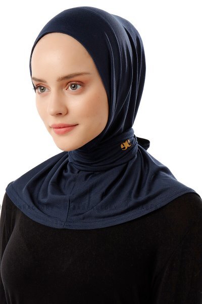 Sportif Plain - Marine Blå Praktisk Viskos Hijab