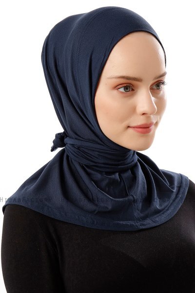 Sportif Plain - Marine Blå Praktisk Viskos Hijab