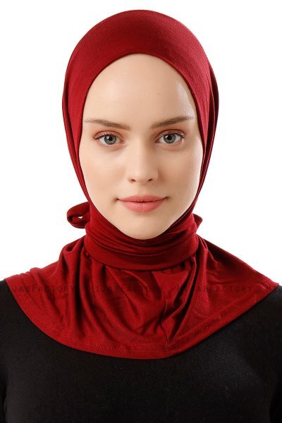Sportif Plain - Bordeaux Praktisk Viskos Hijab