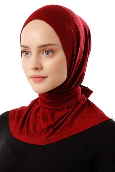 Sportif Plain - Bordeaux Praktisk Viskos Hijab