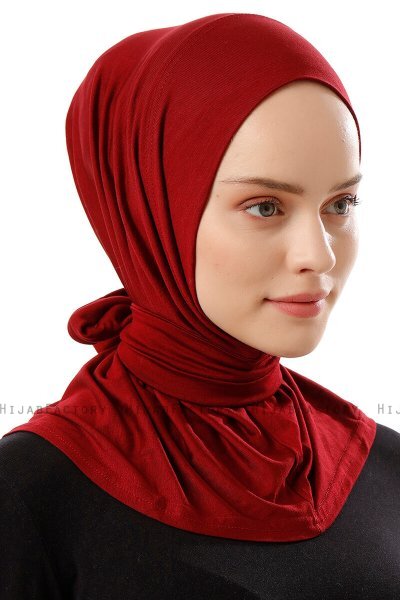 Sportif Plain - Bordeaux Praktisk Viskos Hijab