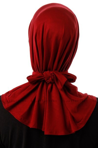 Sportif Plain - Bordeaux Praktisk Viskos Hijab