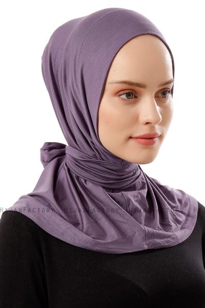 Sportif Plain - Mørke Lilla Praktisk Viskos Hijab