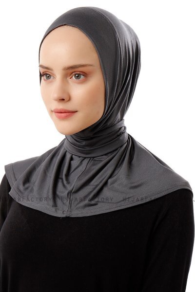 Sportif Plain - Mørkegrå Praktisk Viskos Hijab