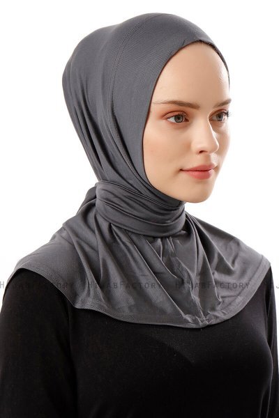 Sportif Plain - Mørkegrå Praktisk Viskos Hijab