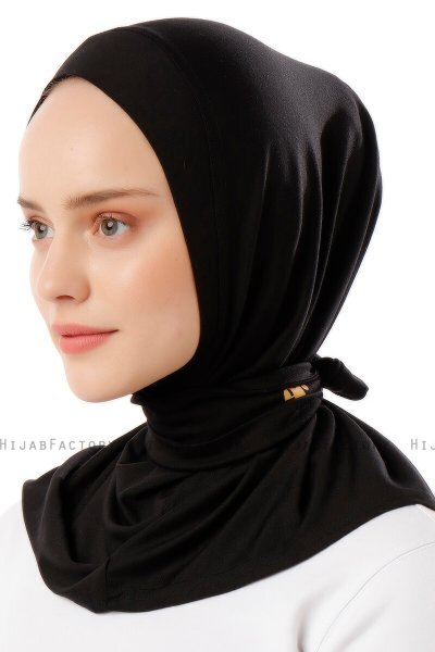 Sportif Cross - Sort & Gold Praktisk Viskos Hijab
