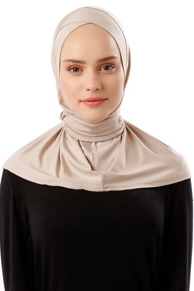 Sportif Cross - Lys Taupe Praktisk Viskos Hijab