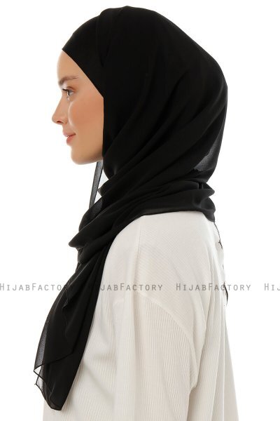 Alara Plain - Sort One Piece Chiffon Hijab
