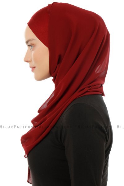 Alara Plain - Bordeaux One Piece Chiffon Hijab