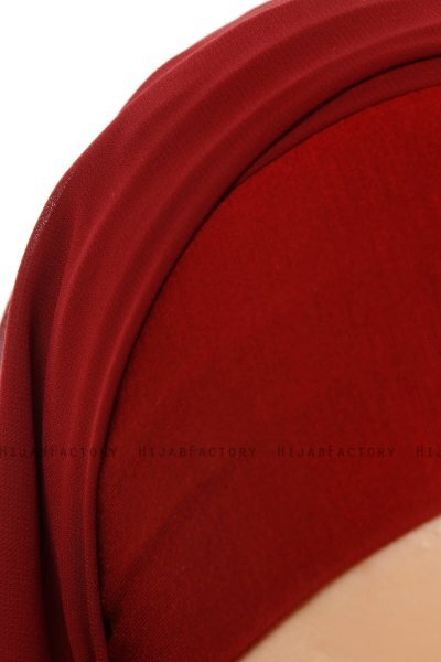 Alara Plain - Bordeaux One Piece Chiffon Hijab