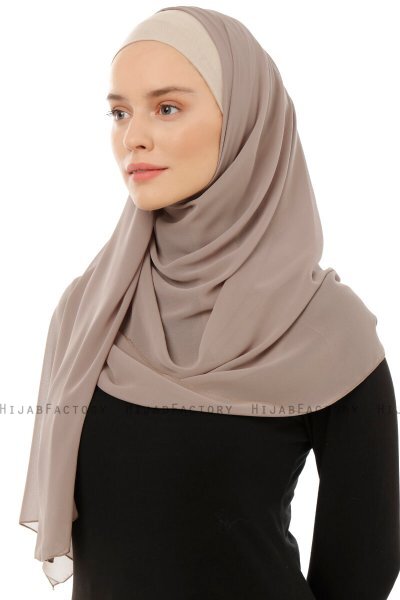 Alara Plain - Lys Taupe One Piece Chiffon Hijab