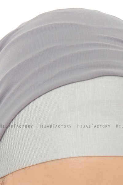 Alara Plain - Mørkegrå One Piece Chiffon Hijab