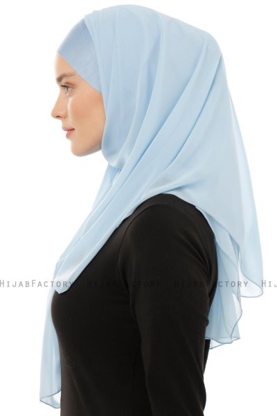 Alara Plain - Lyseblå One Piece Chiffon Hijab