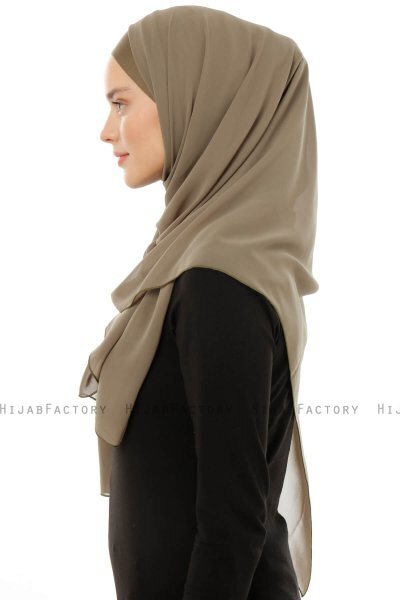 Alara Plain - Olivenegrøn One Piece Chiffon Hijab