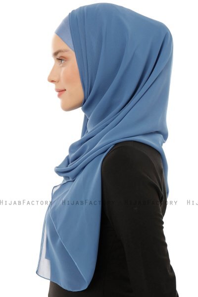 Alara Plain - Indigo One Piece Chiffon Hijab