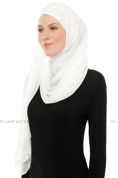 Alara Cross - Creme One Piece Chiffon Hijab