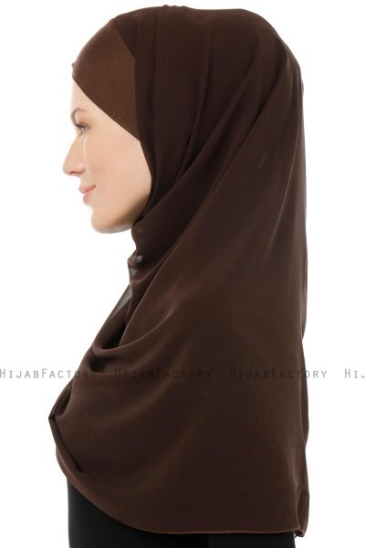Alara Cross - Brun One Piece Chiffon Hijab