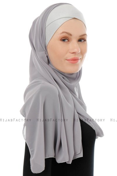 Alara Cross - Mørkegrå One Piece Chiffon Hijab
