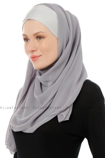 Alara Cross - Mørkegrå One Piece Chiffon Hijab