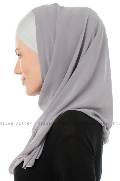 Alara Cross - Mørkegrå One Piece Chiffon Hijab