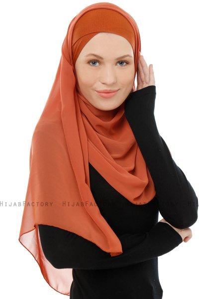 Alara Cross - Murstensrød One Piece Chiffon Hijab