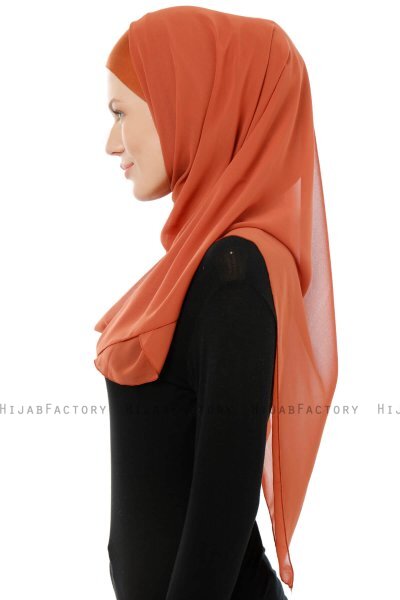 Alara Cross - Murstensrød One Piece Chiffon Hijab