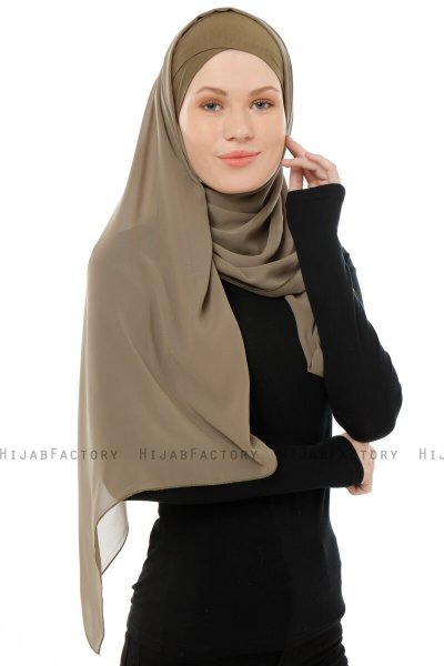 Alara Cross - Olivenegrøn One Piece Chiffon Hijab