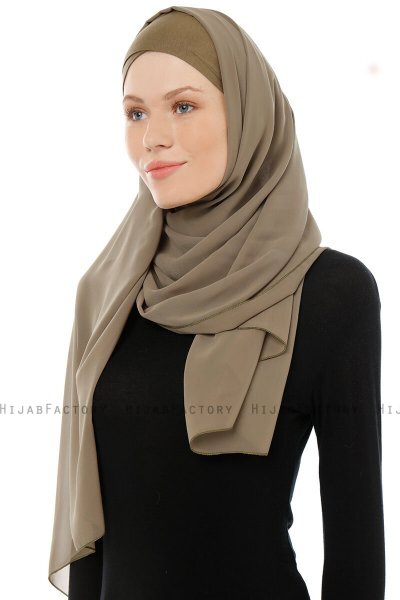 Alara Cross - Olivenegrøn One Piece Chiffon Hijab