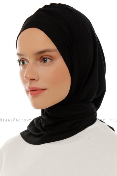 Isra Plain - Sort One-Piece Viskos Hijab