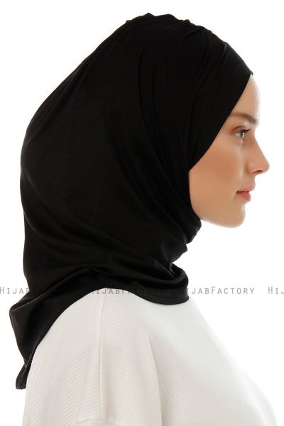 Isra Plain - Sort One-Piece Viskos Hijab